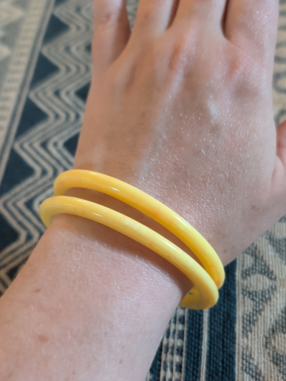 Vintage Yellow Bangle Bracelets- Women Jewelry